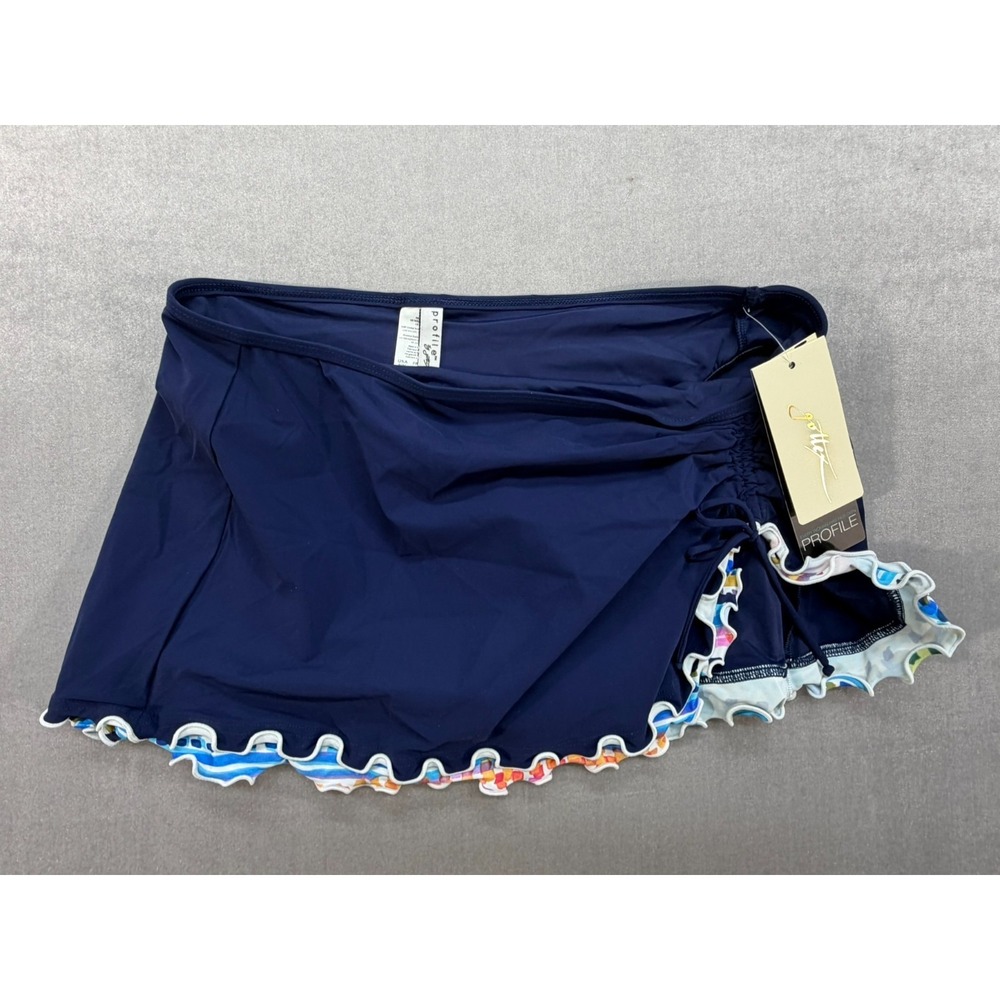 NWT Profile by Gottex Swim Suit Bottom Cover Blue Size 10